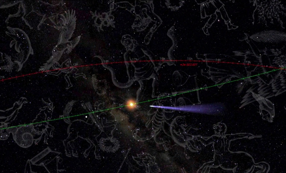 20 Cometa de 1680 simulación con constelaciones