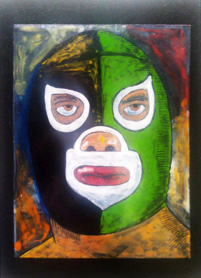 Pieza realizada sobre lámina negra. © Rubén Miguel Castillo, 2012.