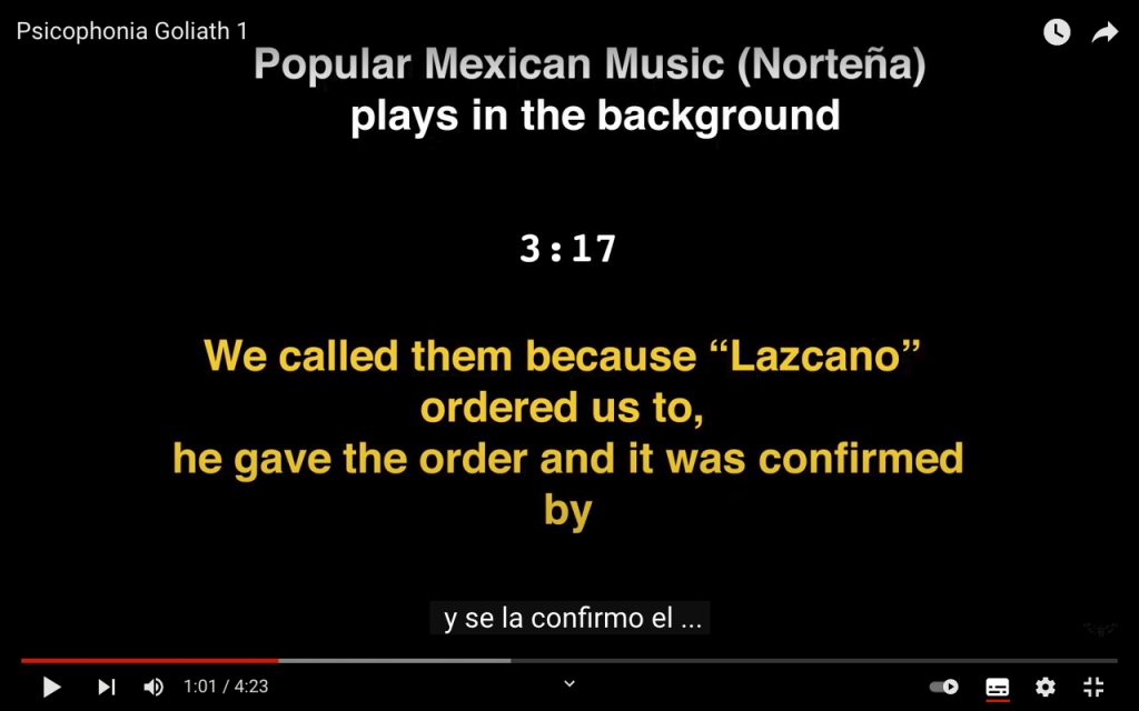 Captura de pantalla de YouTube de la pieza Psicofonía de Andrés Orjuela.