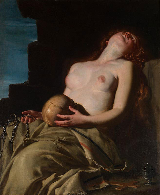 Magdalena desvanecida. Artemisia Gentileschi.1625. Pintura barroca. Galería de Arte Nacional de Arte Antiguo, Italia.